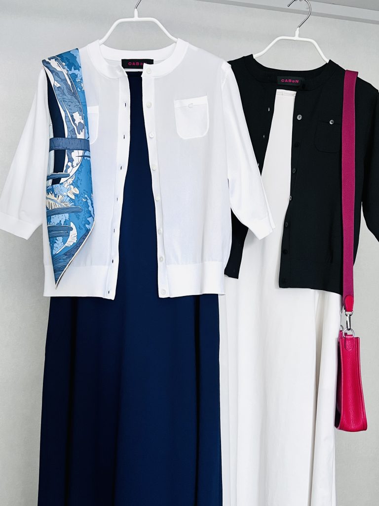 CABaN 半袖 カーディガン コーデ